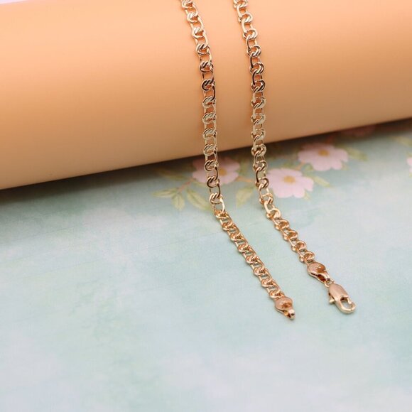 "Classic Link Rose Gold Chain Necklace Elegant Shine, XPNL0129 - Picture 8 of 12
